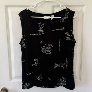 Chico's Black and White Patterned Top